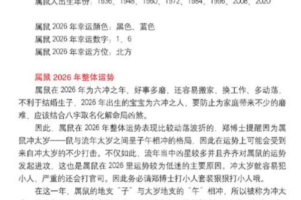 属鼠人2026年运势详解全年运程完整版最新 属鼠人2026年运势详解全年运程完整版最新